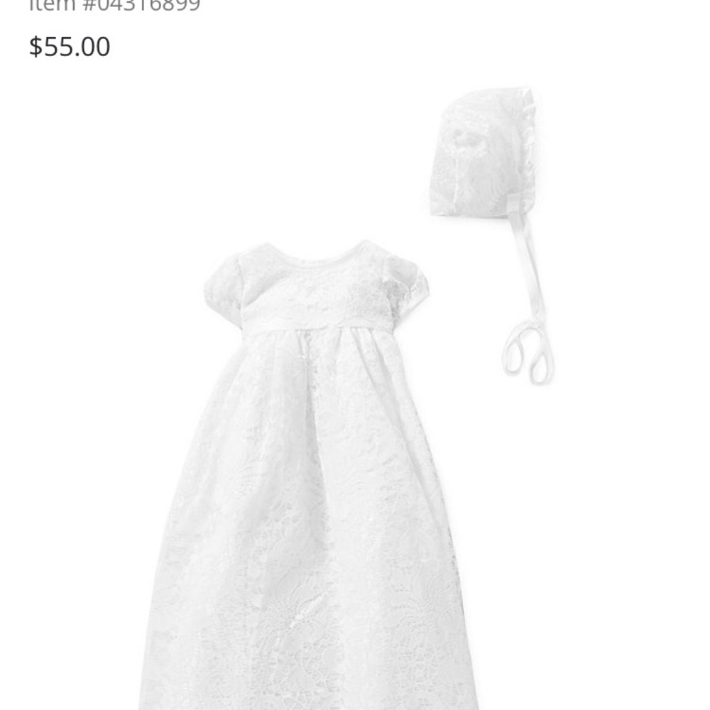 C.I. Castro & Co Christening Dress & Cap 9 mos